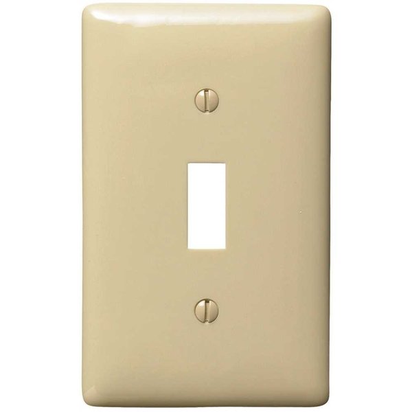 Hubbell Wiring 1-Gang Ivory Toggle Wall Plate P1I